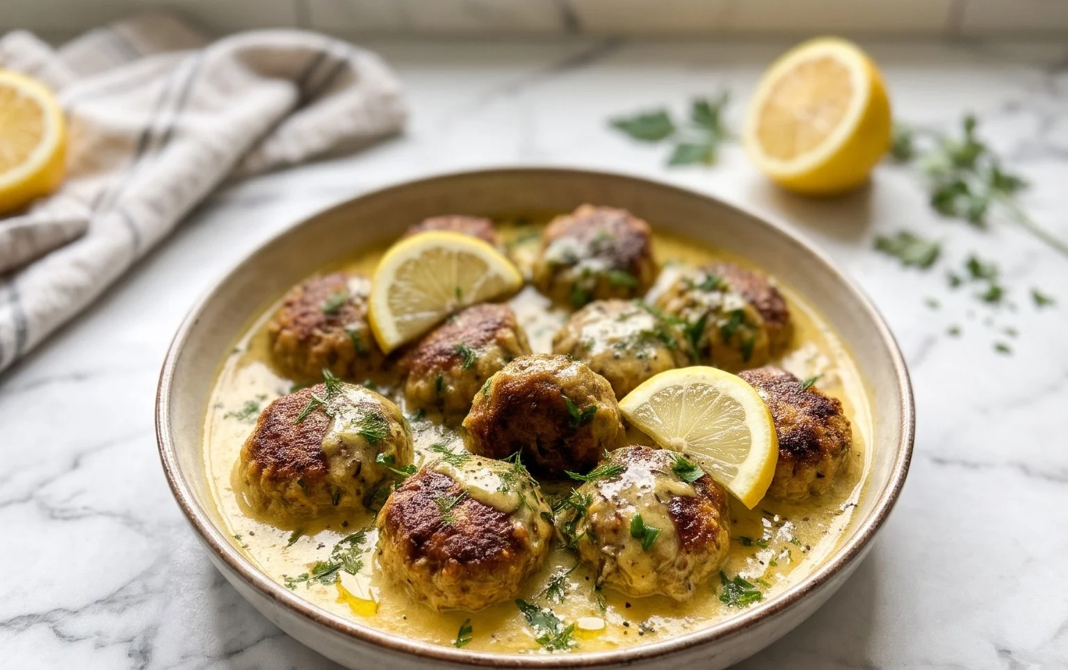 Keftedes In Lemon Sauce